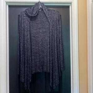 Prospect Blvd open front asymmetrical cardigan with hood size 1x